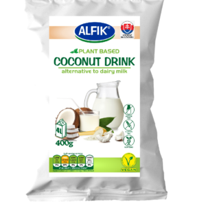 ALFIK Thanks to its composition, instant coconut drink is suitable for people with a gluten-free diet and for people with a lactose allergy.